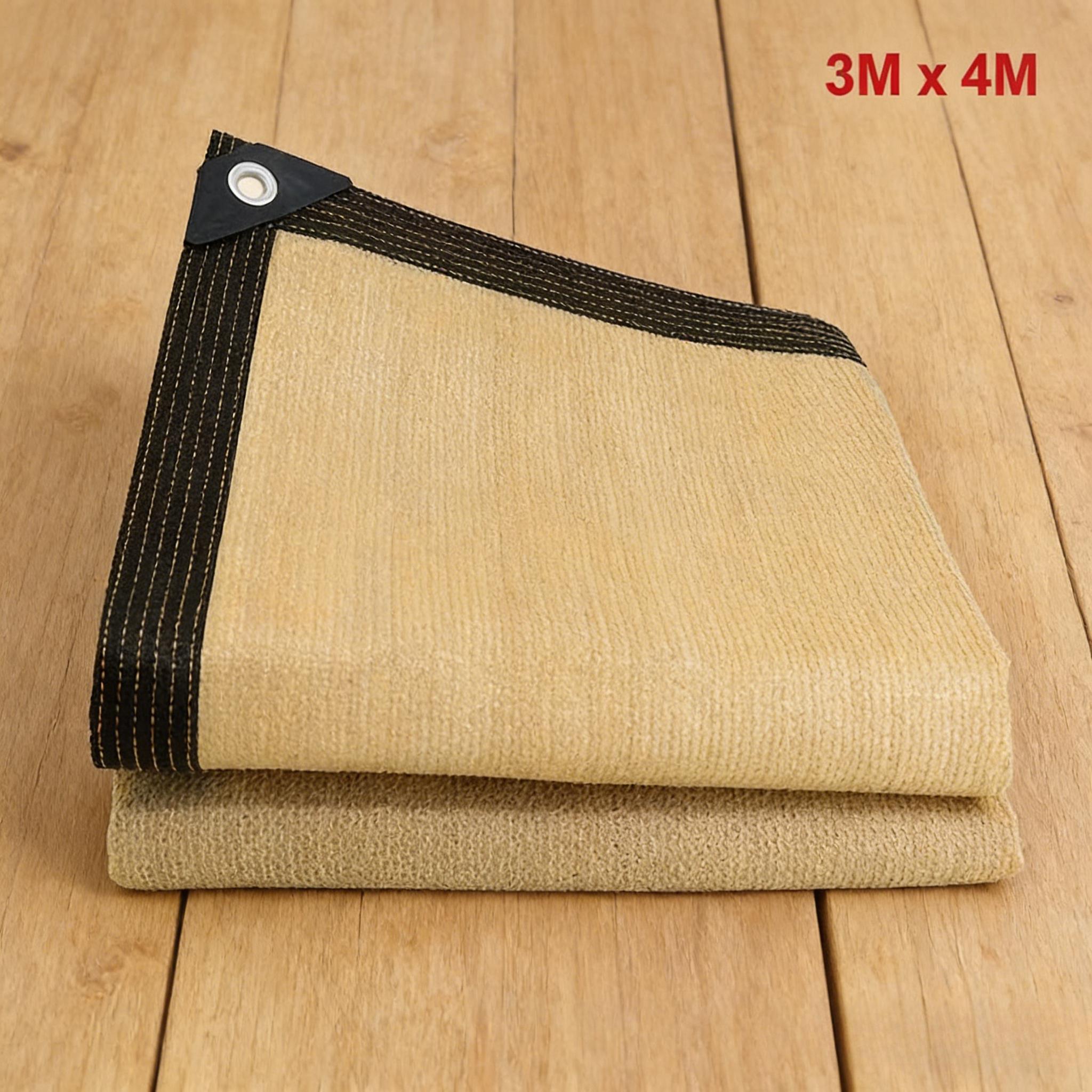 Thick Heavy-Duty PE Garden Sun Shade Net Beige Large Square UV Block Sunshade Sail Outdoor Patio Yard Protection Sun Shelter