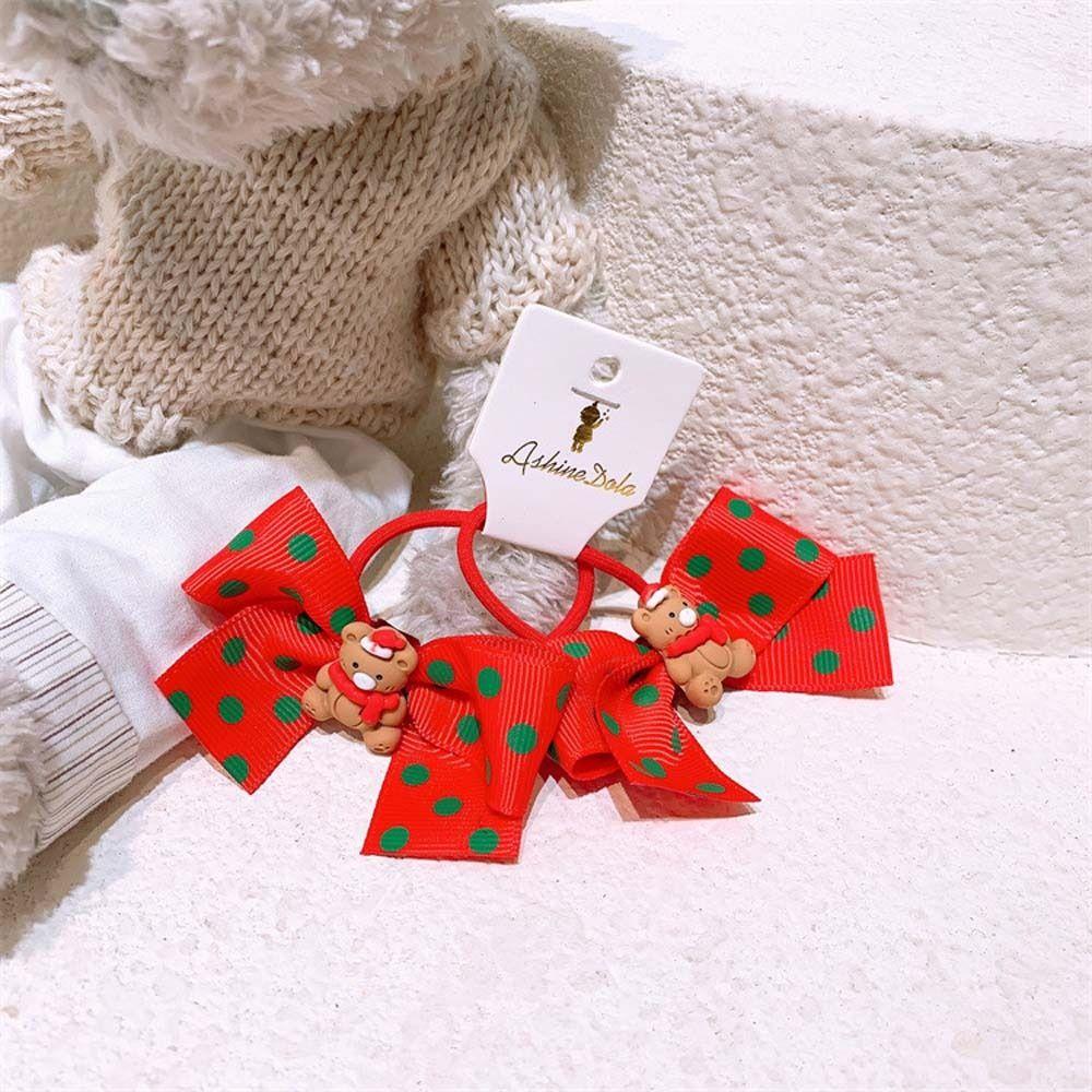 Gift Hair Accessories Christmas Hair Rope Christmas Hair Ring Bow Rubber Band Kids Hair Band