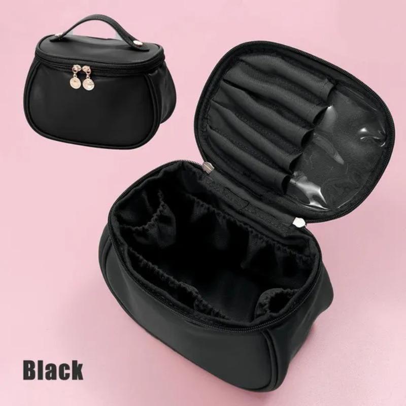 1 Pc Empty Women Fashion PU Leather Zipper Makeup Bag Portable Travel Waterproof Bathroom Storage Pouch