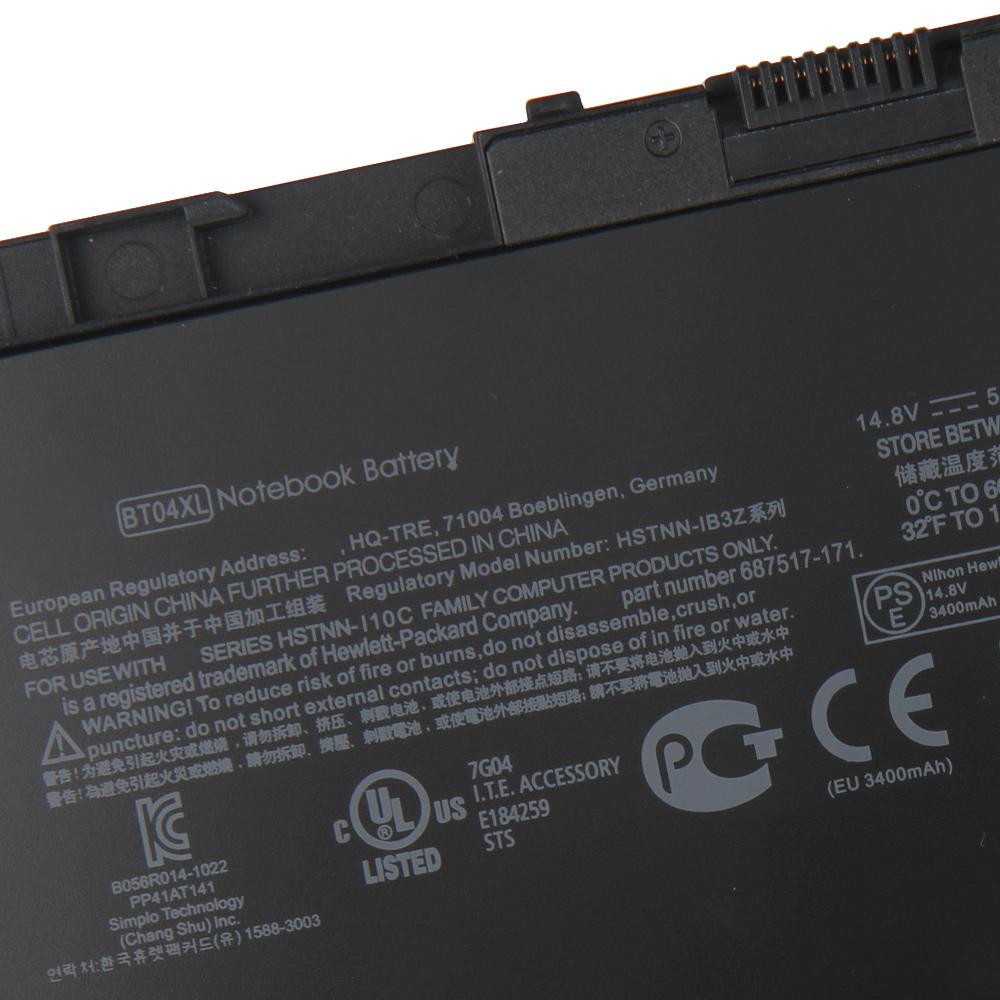 Batteria Ricaricabile al Litio Per HP EliteBook Folio 9480m 9470m BA06XL 687945-001 H4Q47AA BT04XL Batteria per Laptop 3400mAh