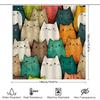 Adorable Cat Shower Curtain Multi-Colored Cartoon Cats Bathing Room Decor Waterproof Fabric 3D Printing Shower Curtains For Home