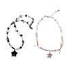 Y2K Choker Fashion Jewelry Star Pendant Beaded Necklace Resin Neck Jewelry Exquisite Accessory for Party Daily Wear