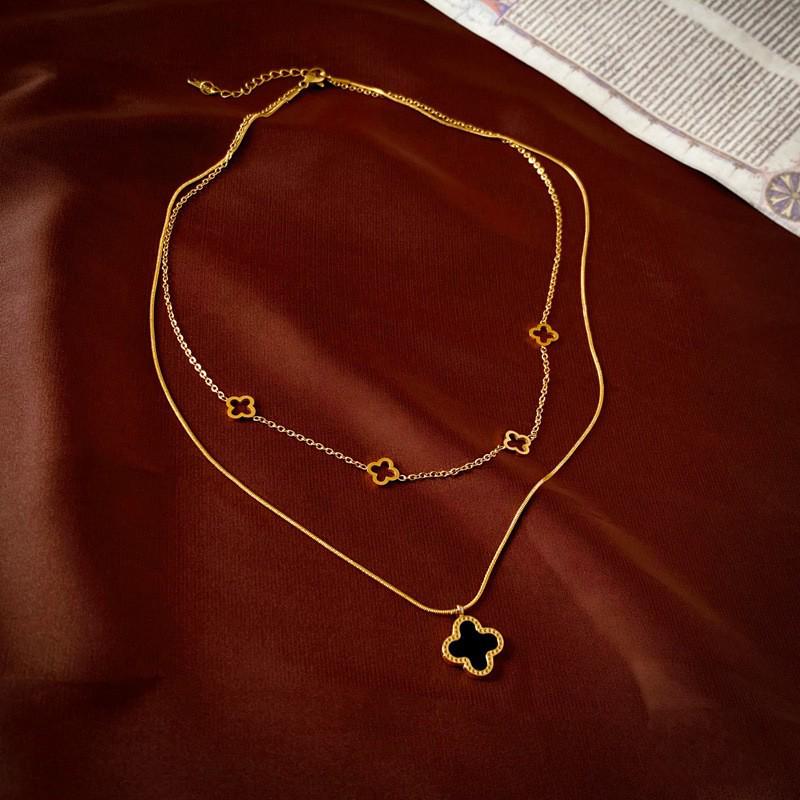 Retro Tiger Eye Stainless Steel Necklace - Light Luxury, Versatile Clavicle Chain Jewelry