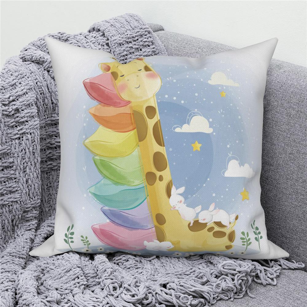 White Throw Pillow Cover Home Decor Sofa Decorative   Cartoon Animal Cushion