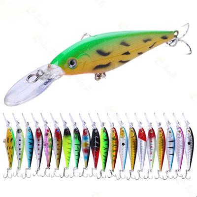 1pc Wobbler Minnow Angeln Köder Bionic Bass Pike Künstliche Köder Haken Tackle