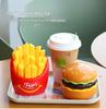 USB Charger Hamburger & Fries Desktop Fan - Cute & Fun Student Desk Ornament