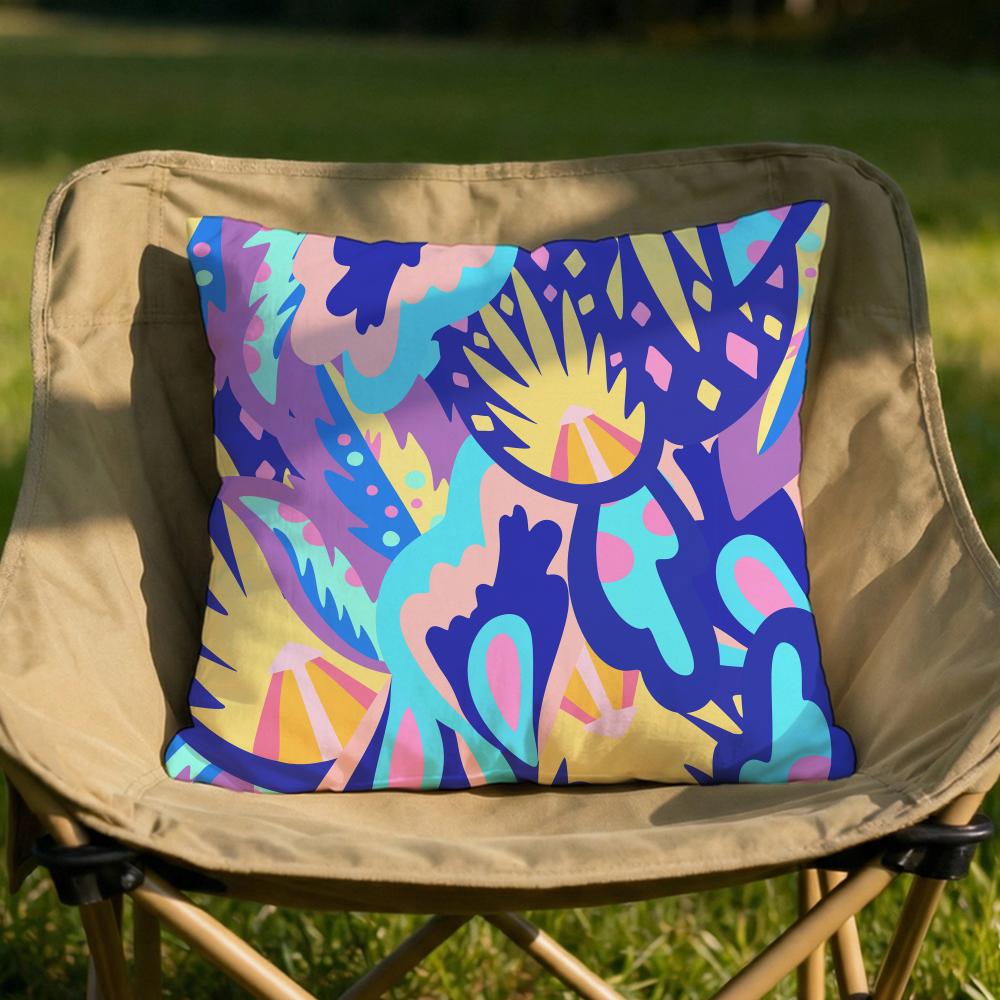 Abstract Colorful Pattern Cushion Cover Soft Reversible  Durable Pillow Cover  MultiScene Use for Home  Car Daily Comfort