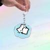 Cute Cat Cartoon Keychains for Accessories Bag Funny Meme Kawaii  Strawberry Kitten KeyChain Ring Jewelry Fans Gifts Keyrings