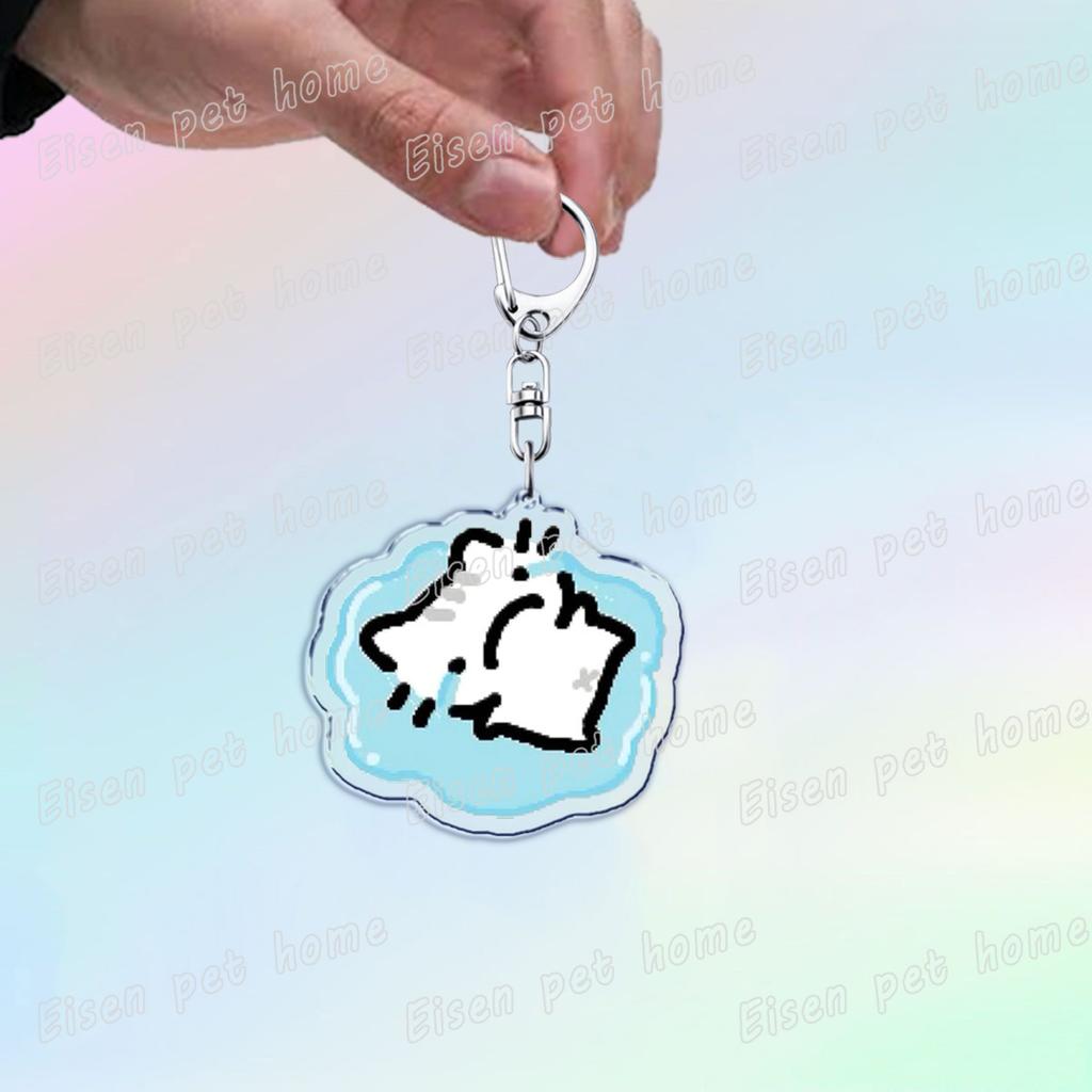 Cute Cat Cartoon Keychains for Accessories Bag Funny Meme Kawaii  Strawberry Kitten KeyChain Ring Jewelry Fans Gifts Keyrings