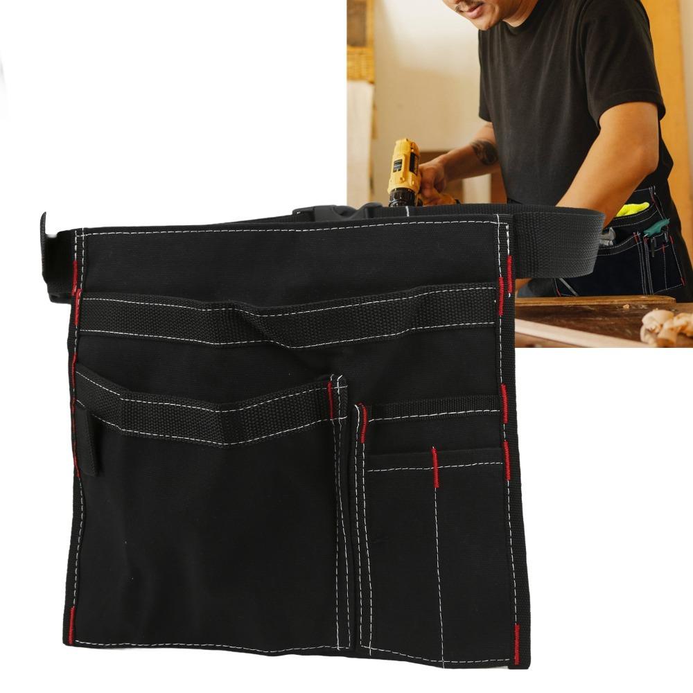 

Adjustable Belt Waist Hanging Bag Canvas Canvas Organizer Durable Storage Bag Carpenter Work чорний