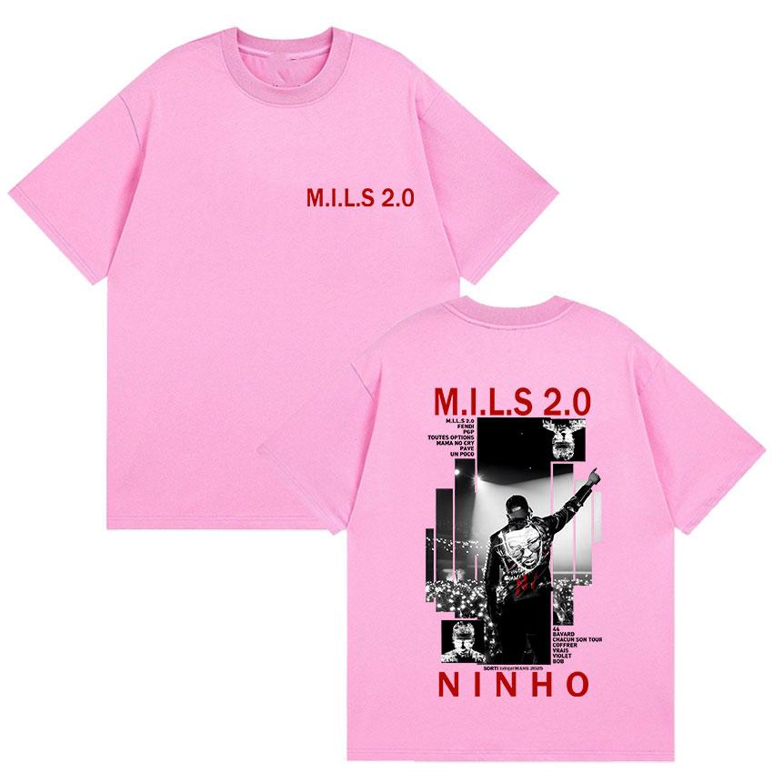 

Rapper NINHO MILS 20 Album 2025 Merch T Shirt Mens Gothic Hip Hop Clothing Tshirts Retro Style Cotton Short Sleeve Tshirt M