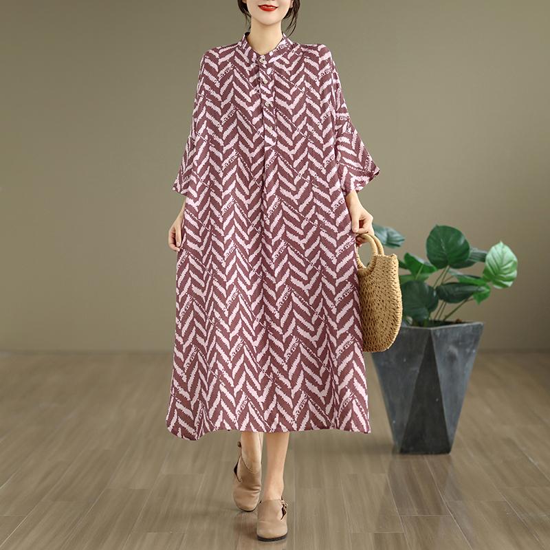 

DIMANAF 2025 Женское Весеннее Длинное Платье Большого Размера Свободное Базовое С Принтом Винтажное Повседневное Цветочное Оверсайз С Длинным Рукавом Макси One Size