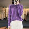 Women's Wool Cardigan: Autumn/Winter Round Neck Long Sleeve Knit Sweater, Slimming & Loose Fit