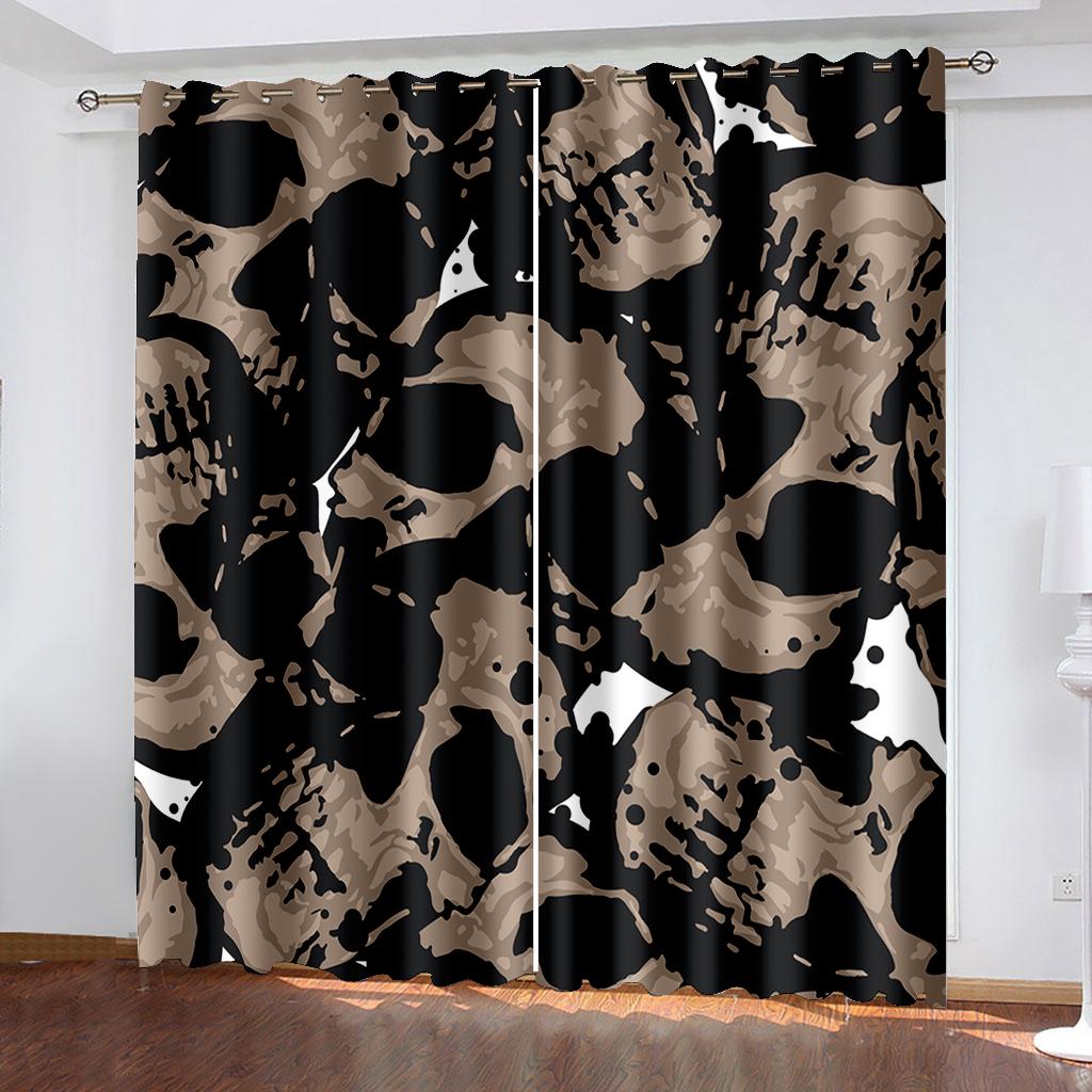 Sexy Skull Couple Elegant Bedroom Curtains for Living Room Bedroom Skull Window Curtain Shading Kitchen and Thermal Insulation