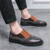 46 large size men's shoes Brock engraved splicing business dress pointed leather shoes business casual leather shoes