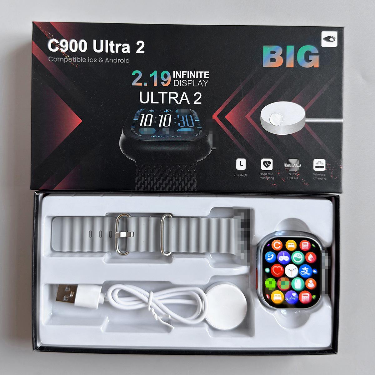

Ultra 2 Smartwatch S9: Sports Watch with Heart Rate, Pedometer, Blood Pressure Monitoring, and Bluetooth Calling