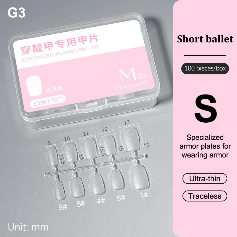 

100Pcs Full Cover Clear Press-On Matte Nail Tips Single Size for Nail Extension Art Salon Use