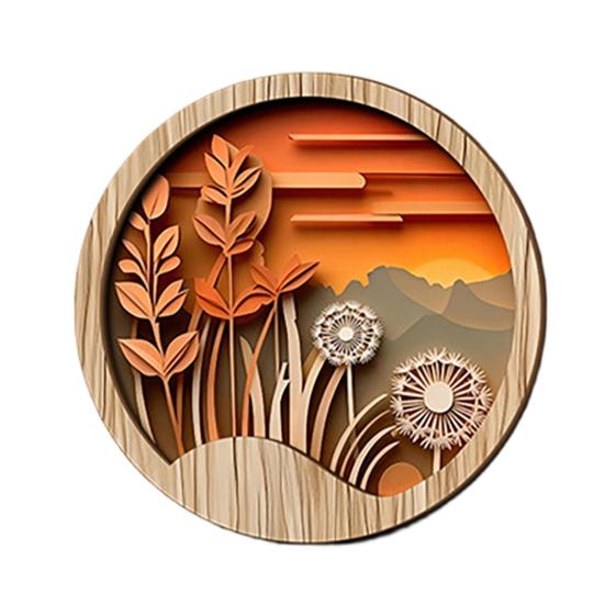 Quadri Decorativi da Parete in Legno, Arte Decorativa Stile Intaglio su Carta 3D per Camera da Letto Soggiorno Ufficio, Appendi Parete Impermeabile con Texture Stratificata per Casa
