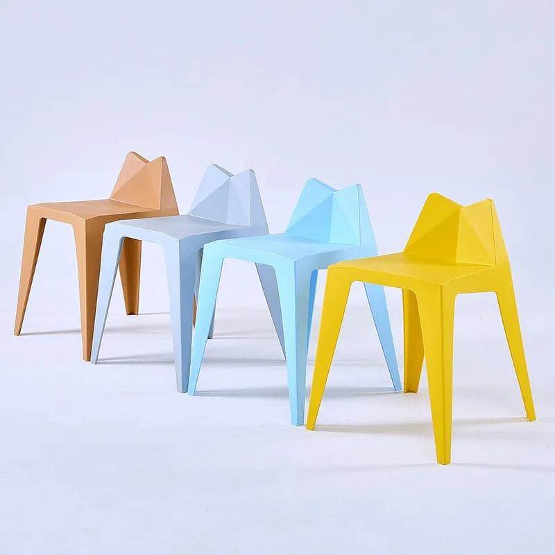 Plastic Stool Living Room Bedroom Waterproof Kitchen Plastic Stool Dining Chair Commercial Coffee Shop Bar Seating Household