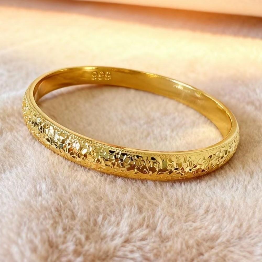 Holographic Ice Breaker Gold Bracelets Fish Scale Pattern Shiny Cuff Starry Golden Bangles Wedding