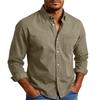 Men'S Shirt With Double Pockets, Casual Long Sleeved Top, Fashionable Cardigan