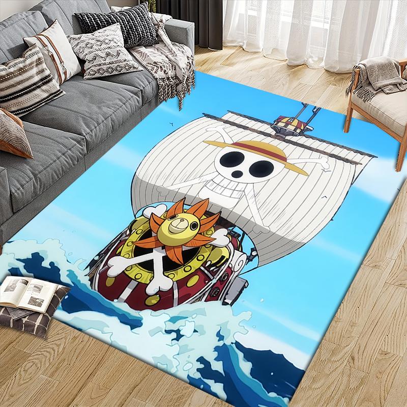 One Piece Dark Style Square Area Rug, Non-Slip Floor Mat for Home Office, Perfect Gift for Fans.chl