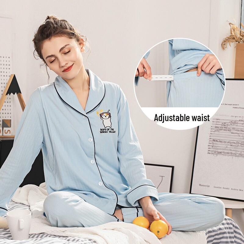 NuoYI Cotton Maternity & Nursing Pajama Set