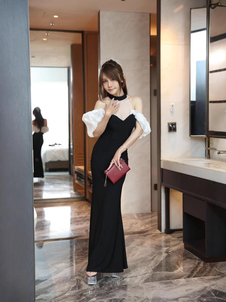 Glamorous Black Evening Gown for Women - Slimming & Elegant Party Dress