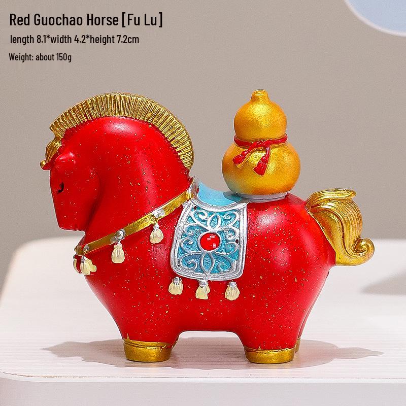 Creative Red Horse Mascot Figurine for Office or Living Room Decoration - Instantly Attracts Wealth