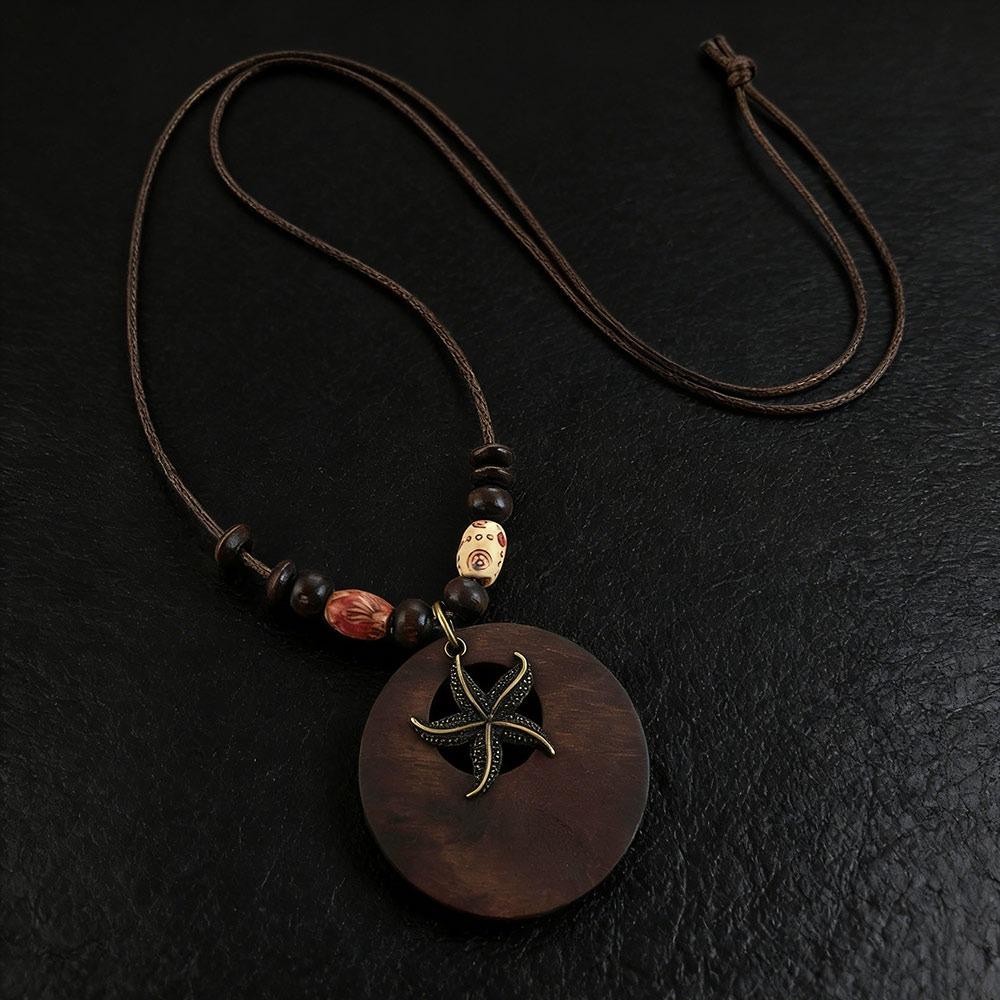 Boho Sweater Chain Hollow Leaves Clothing Pendant Vintage Necklace  Gifts