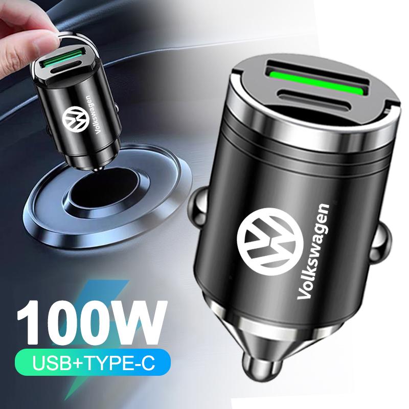 Car Fast Charger USB Type-C Ports Power Adapter Accessories For Volkswagen VW Polo Tiguan Golf 4 5 Jetta Beetle Scirocco Passat RH5