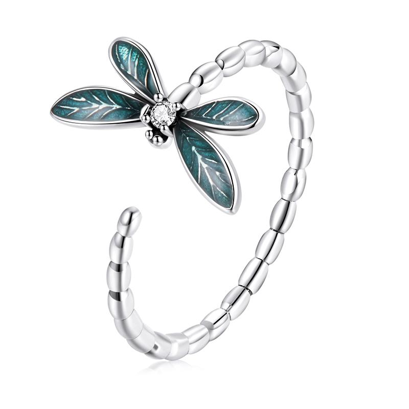 WOSTU 925 Silver Pet Cat Stackable Opening Ring For Women Snake Dog Adjustable Rings Fine Jewelry Party Birthday Gift