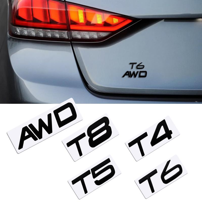 Metal 3D Badge Car Rear Trunk Body Sticker Emblem For Volvo Xc40 Xc60 Xc90 S60L T4 T5 T6 T8 AWD Accessories