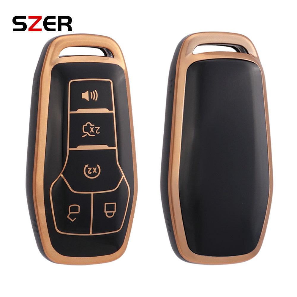 Car Key Cover Case For Ford Fusion Mondeo Mustang F-150 Explorer Edge     Car Styling Key Protection Keychain