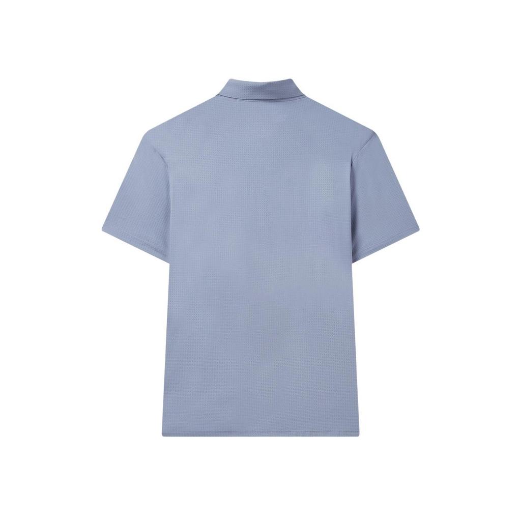 FILA 2023 Summer UV Resistant Cool Breathable Business Casual Polo Shirt Men Polo Shirts Dark-Stone-Blue F11M327107FBU