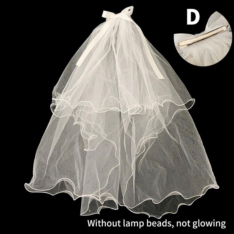 

Светодиодные свадебные аксессуары для волос с подсветкой свадебные аксессуары для волос из тюля с зажимом-утконосом D