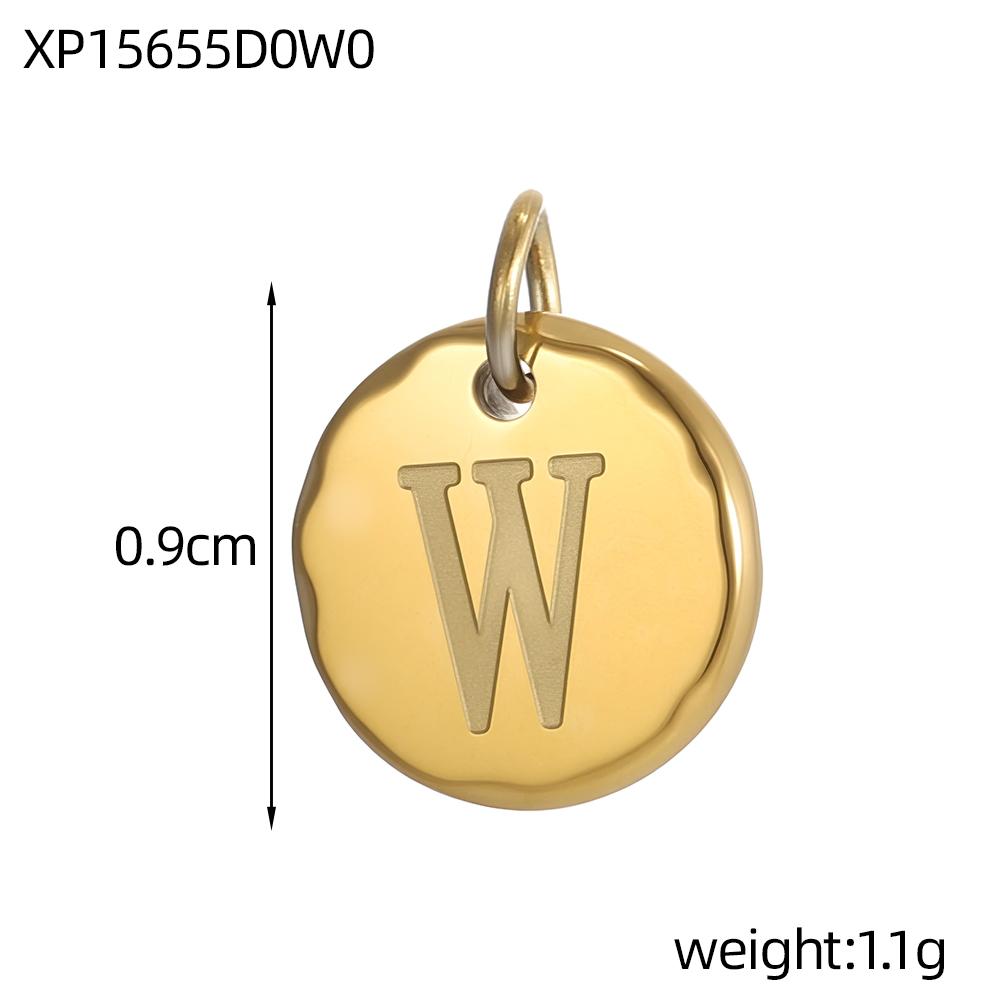 CARLIDANA Initial Alphabet Charms Gold Plated High Quality Stainless Steel Chunky Bubble 26 Letter Pattern Pendant Gift Jewelry