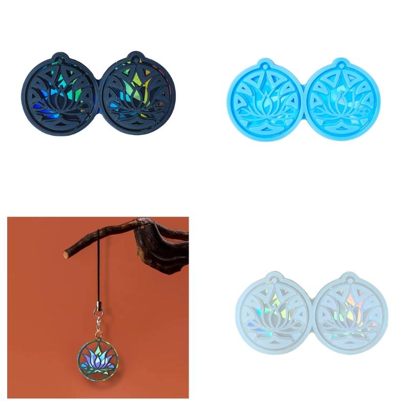 Versatile Resin Casting Mold Holographic Pendant Mold Lotusflower Shaped DIY Jewelry Making Molds for Creating Jewelry