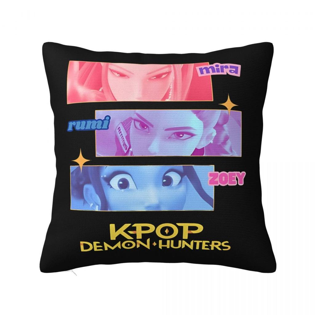 Kpop Demon Hunters Zoey Huntrix Pillowcase Polyester Cushion Cover Decor Pillow Case Cover Home Square 45X45Cm