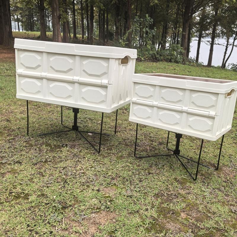 Camping Foldable Metal Stand Portable Metal Luggage Rack Ices Box Holder Coolers Stand for Outdoor Picnics Fishing