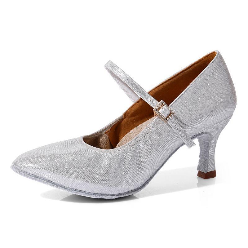 

Женские блестящие мягкие подошвы нескользящие современные танцевальные туфли блестящие свадебные танцевальные туфли для латинских танцев 40 серебряный
