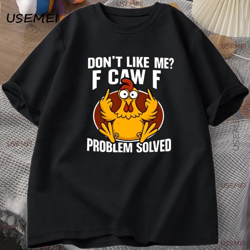 

Funny Chicken Meme T-shirt for Men F Caw F Tshirt Casual Cotton Short Sleeves Round Neck T Shirt Man Clothing Streetwear XL чёрный