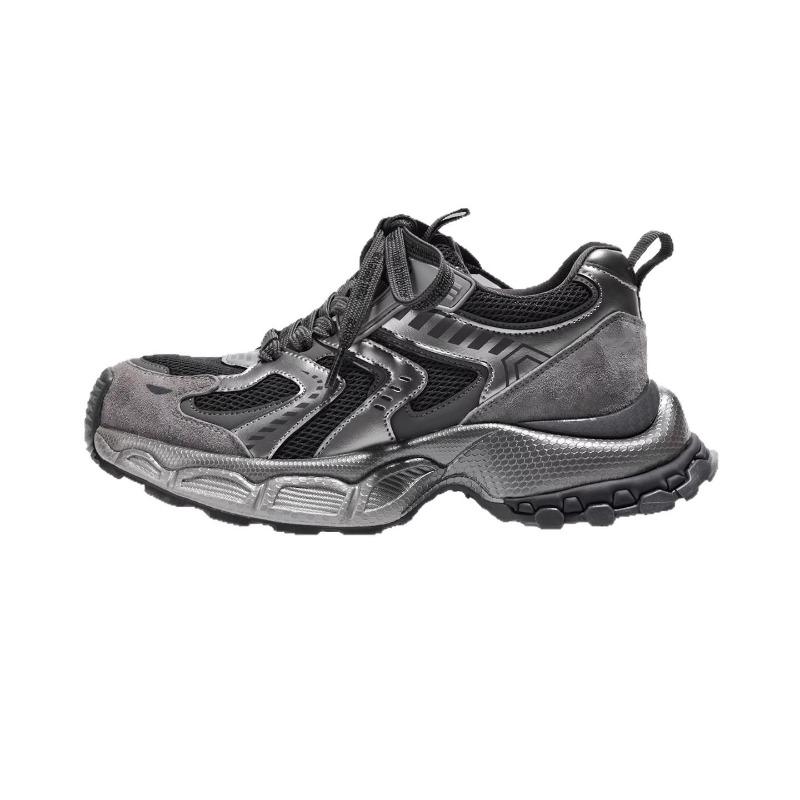 Retro contrasting color splicing platform shoes women's new fashionable versatile comfortable breathable casual sports shoes