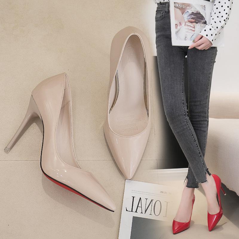 Summer high heels stiletto sex red bridesmaids wedding shoes pointed banquet etiquette shoes