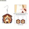 2D Flat Christmas Nativity Scene Epiphany Jesus Nativity Pattern Christian Spirit Religious Painting Acrylic Earring Jewelry for Women Female