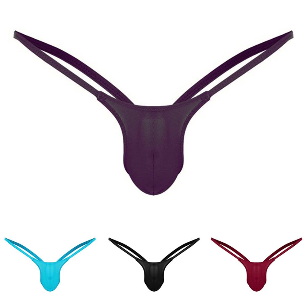 T-back Underwear Briefs Tanga Bulge pouch Knickers Low rise Solid Plus size