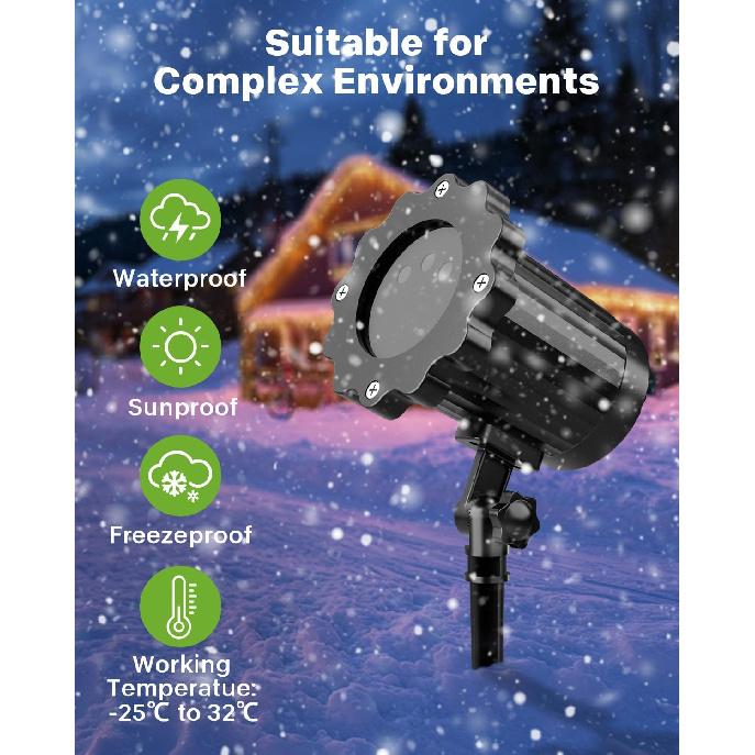Brighter Laser Christmas Lights Projector Outdoor, RGB 3 Colors Gypsophila Moving Twinkles Stars Light Show, Holiday Projector Decorations for