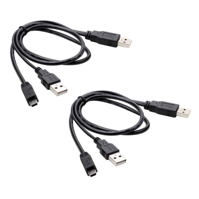Doppelter USB A Stecker auf Mini B 5Pin Y Splitter Kabel für externe Festplatte DVDs BluRay 50cm Hohe Geschwindigkeitsdatenübertragung