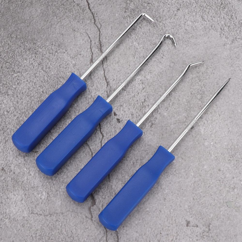 4PCS Stainless Steel Car Pick Hook Set ABS Handle Oil Seal Puller Maintenance Technician