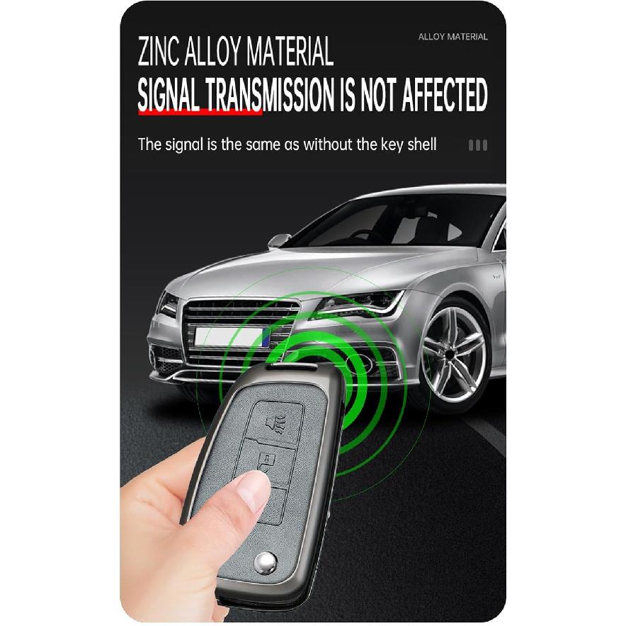 HIBEYO Folding 3 Button Key Fob Cover Compatible with Nissan Rogue Rogue Select Rogue Sport Sylphy Pulsar Sentra Key Cover Accessories with